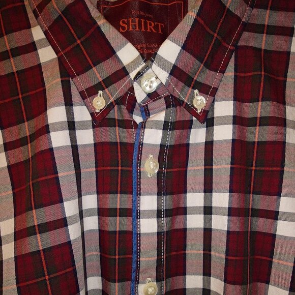Scotch Soda Tour Les Jours Original Quality Haute Vetement Plaid Red Green Shirt - Picture 6 of 8